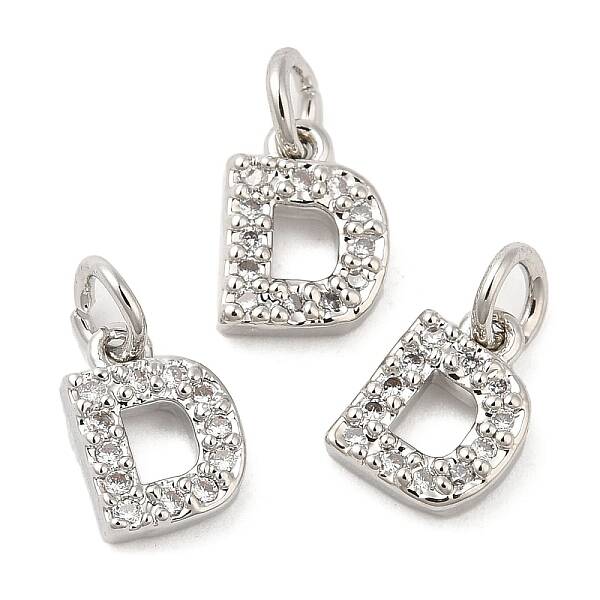 Brass Micro Pave Grade AAA Cubic Zirconia Charms