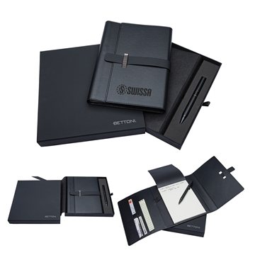 6 Promotional Bettoni Sorrento Journal & Pen Giftset - Leatherette ...