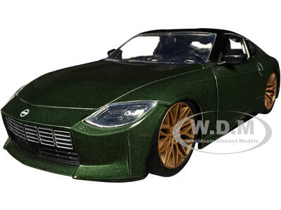 2023 Nissan Z Dark Green Metallic with Black Top Fast X (2023) Movie Fast & Furious Series 1/24 Diecast Model Car by Jada