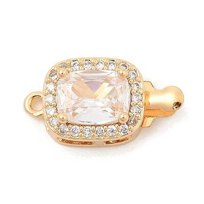 Brass Micro Pave Cubic Zirconia Box Clasps