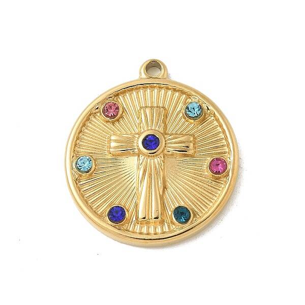 304 Stainless Steel Rhinestone Pendants