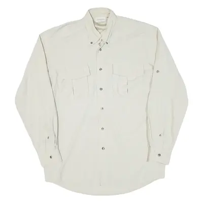 CANDA Mens Plain Shirt Beige Long Sleeve M