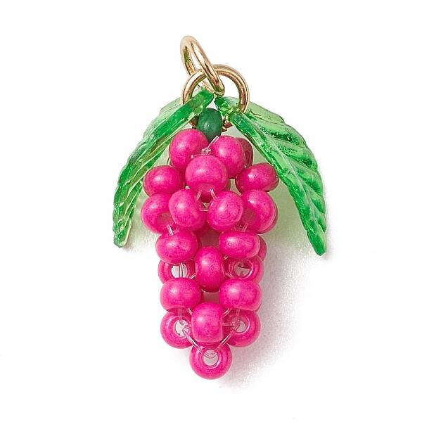 Glass Seed Beaded Grape Pendants