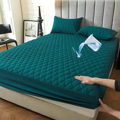 Solid Color Plaid Textured Christmas Decor Bedding Sets, 1 Count Fitted Sheet & 1 Count/2 Counts Pillowcase without Filler, S...