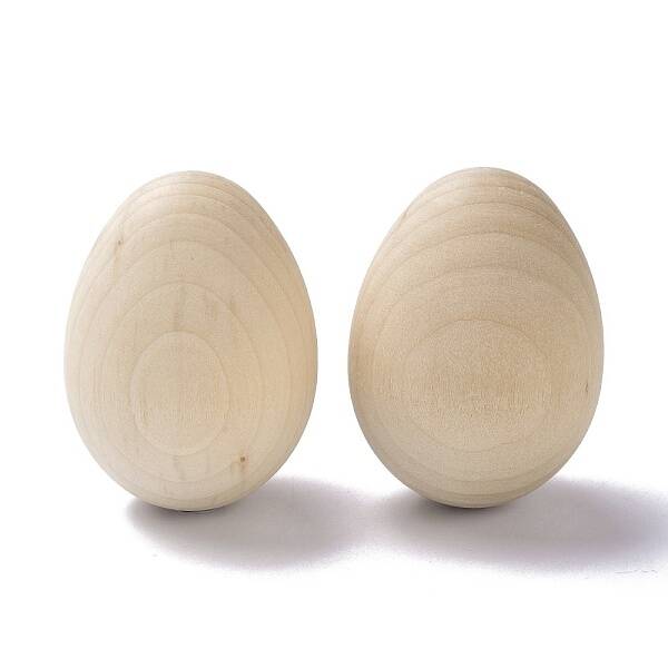 Unfinished Blank Wooden Easter Craft Eggs