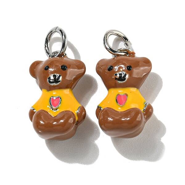 Rack Plating Brass Enamel Charms