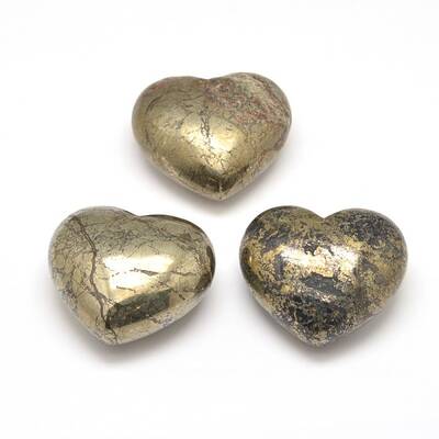 Natural Pyrite Heart Love Stones