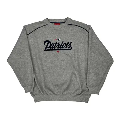 New England Patriots Nfl Nfl Sweatshirt - XL Grey Cotton Blend