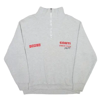 SCREEN STARS Conti Racing Mens Sweatshirt Grey 1/4 Zip L