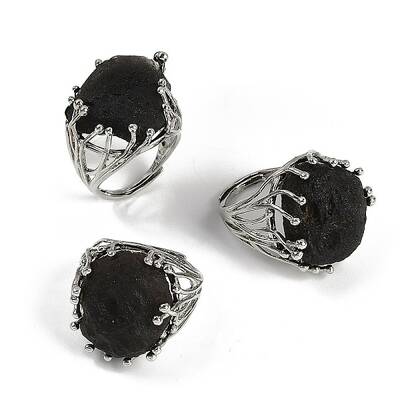 Nuggets Natural Tektite Finger Rings