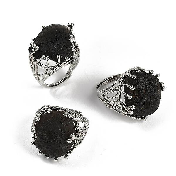 Nuggets Natural Tektite Finger Rings