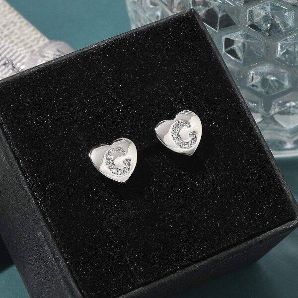 Rack Plating Brass Micro Pave Clear Cubic Zirconia Stud Earrings