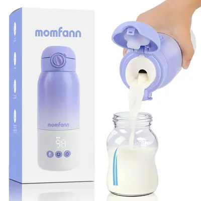 Momfann Portable Bottle Warmer for Travel, Dual Heating Modes for Breastmilk & Water On The Go, Portable Bottle Milk Warmer w...