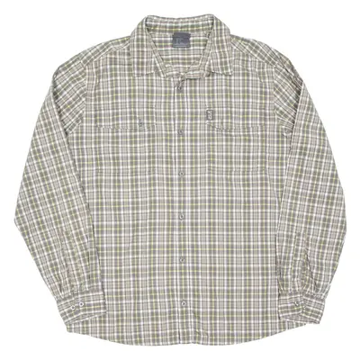 JACK WOLFSKIN Mens Shirt Grey Check Long Sleeve L