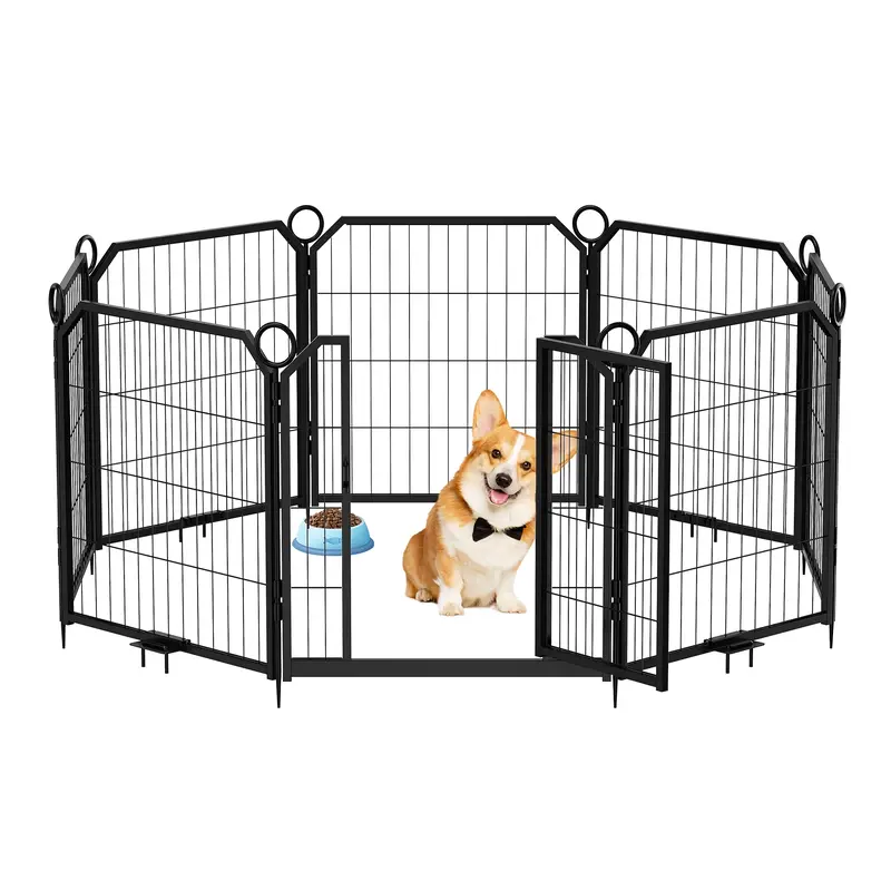 Garvee Dog Playpen Outdoor, 24 inch 8 Panels Dog Pen Indoor Heavy Duty Puppy Exercise Pen Metal Pet Fence for RV Camping/Yard...