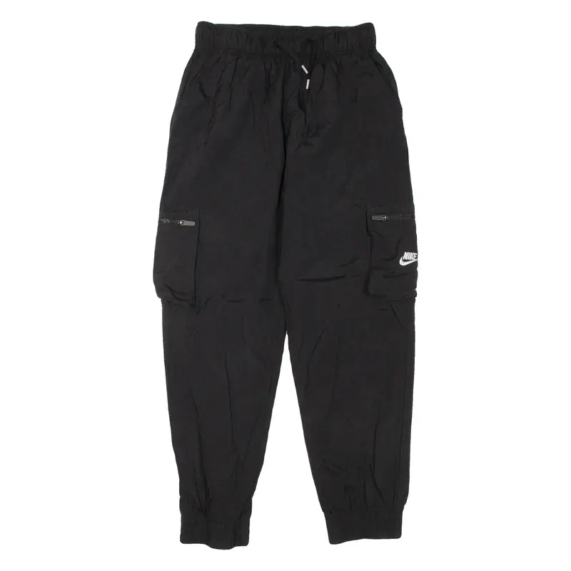 NIKE Boys Track Pants Black Tapered XL W27 L28