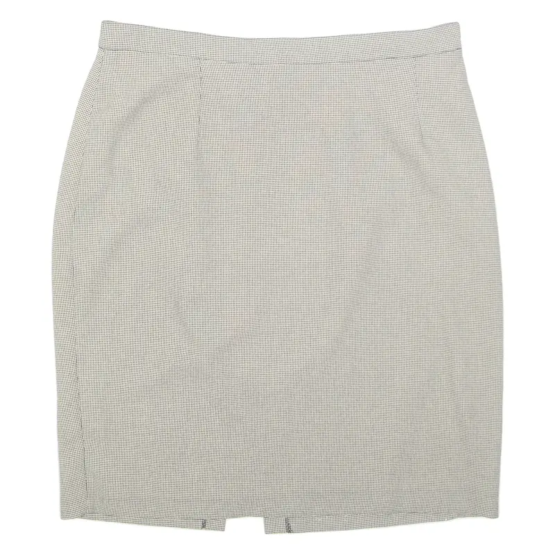 Womens Pencil Skirt Grey Knee Length Houndstooth L