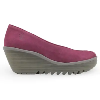 Fly London YEIF566FLY Cupido Leather Women's Heels Shoes - Berry - Size:US 6-6.5 Women