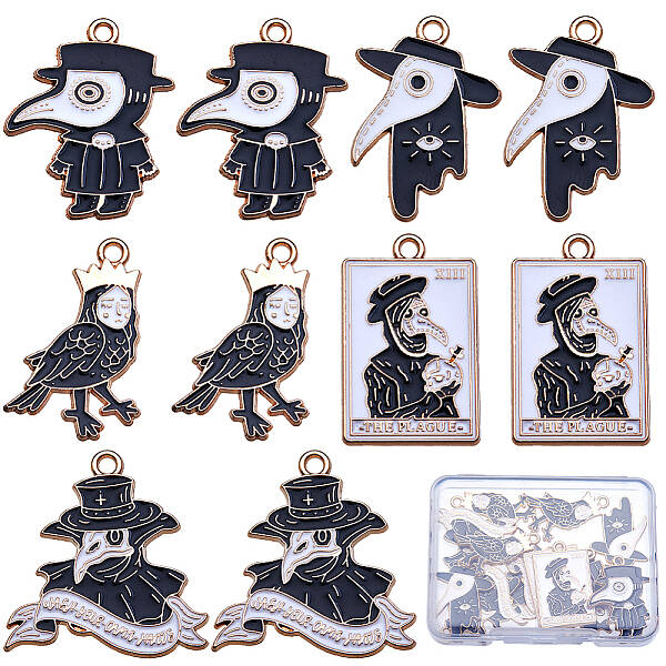 20Pcs 5 Style Alloy Enamel Pendants