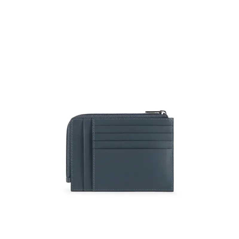 Piquadro, leather wallet, coin purse, 42023100, grey, men