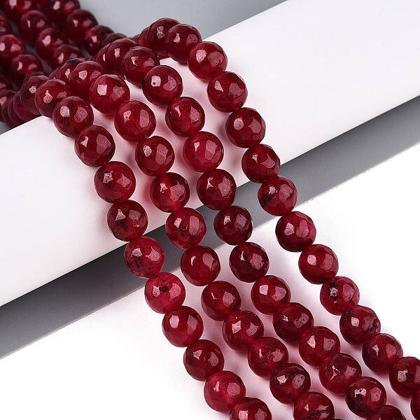 Dyed Natural White Jade Beads Strands