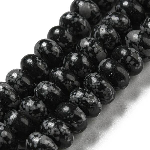 Synthetic Snowflake Obsidian Beads Strands