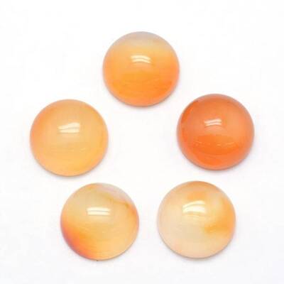 Natural Light Salmon Agate Cabochons