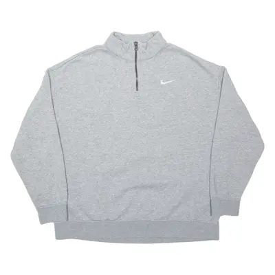 NIKE Mens Sweatshirt Grey 1/4 Zip S