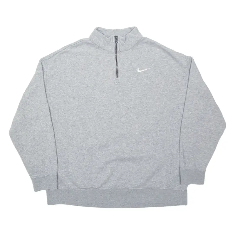 NIKE Mens Sweatshirt Grey 1/4 Zip S