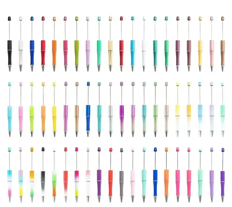 【P1] Qty 10 Standard Beadable Pens - Black Ink, Durable Plastic, Easy DIY, Fun Creative Gift for Home Office School Busines...