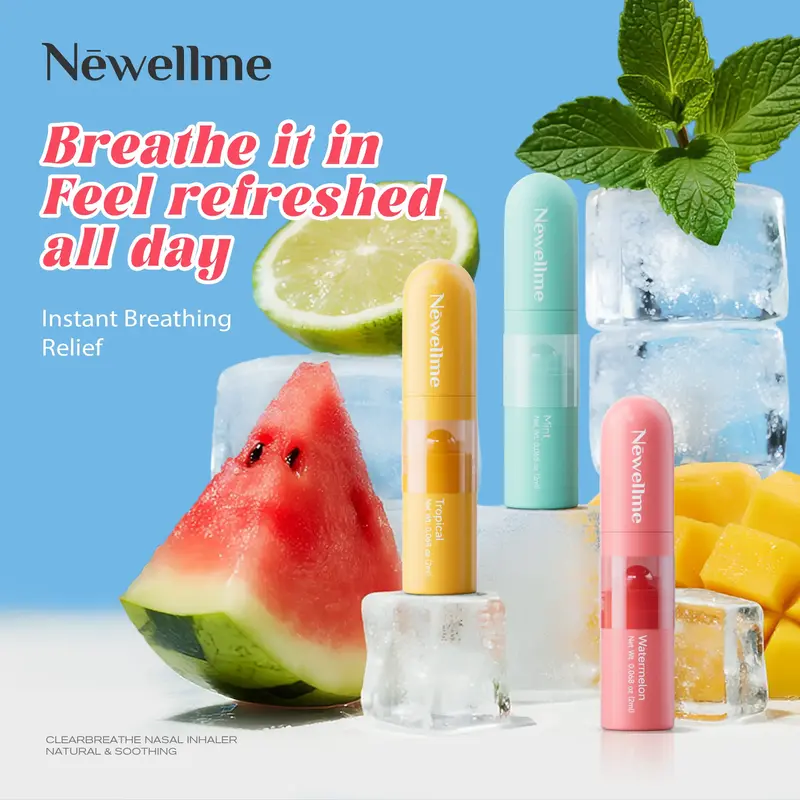 Newellme Nasal Stick - High - Impact Essential Oil Vapors, Energize Your Body, Beat Tiredness & Refresh Your Mind