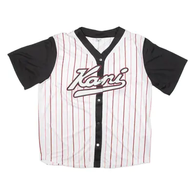 KARL KANI Mens Jersey White USA Button Neck 2XL