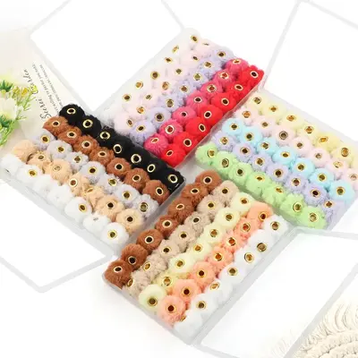 Mixed Color Plush Ball Beads (35pcs/box), DIY Decorative Beads for Pen & Keychain & Bag Decoration, DIY Accessories for Jewel...