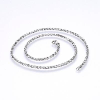 Non-Tarnish 304 Stainless Steel Wheat Chain Necklaces