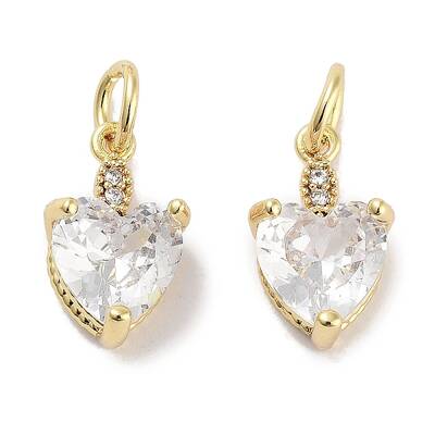 Brass Micro Pave Cubic Zirconia Charms