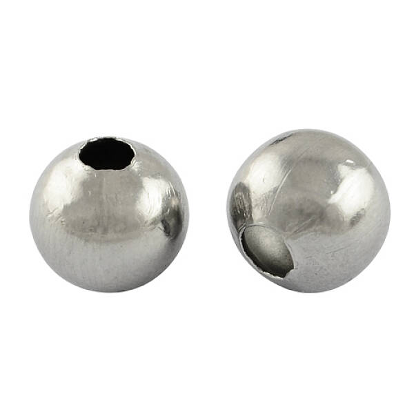 Tarnish Resistant 304 Stainless Steel Hollow Round Seamed Beads