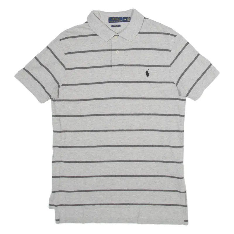 POLO RALPH LAUREN Custom Fit Mens Polo Shirt Grey M