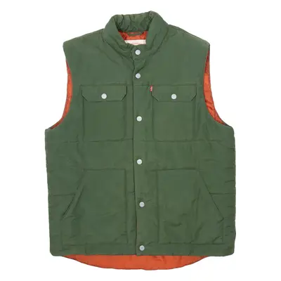 LEVI'S Mens Puffer Gilet Green L