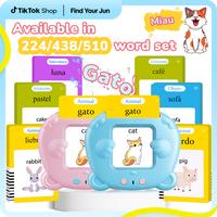 AHJ Bilingual Talking Flash Cards – Spanish & English Montessori Learning Toy for Toddlers Ages 1–4, Available in  224, 4...