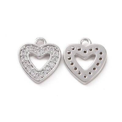 Brass Micro Pave Cubic Zirconia Charm