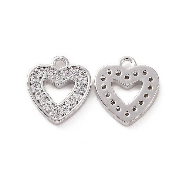Brass Micro Pave Cubic Zirconia Charm