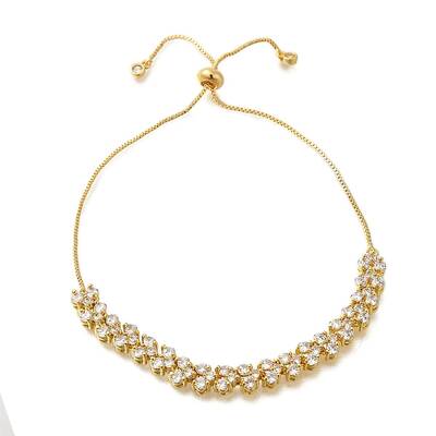 Rack Plating Brass Cubic Zirconia Bracelets for Women