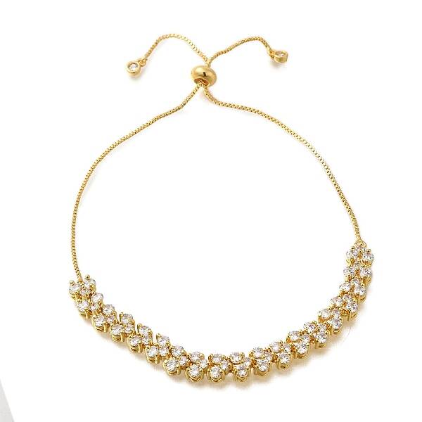 Rack Plating Brass Cubic Zirconia Bracelets for Women