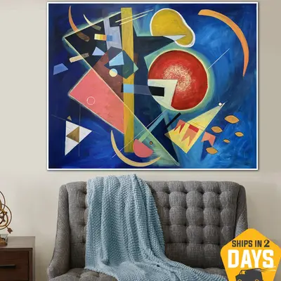 Abstract Colorful Shapes Expressionist Art Kandinsky Style Figurative Paintings On Canvas Geometric Figures Modern Wall Decor...