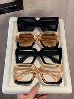 Unisex Fashionable Tinted Lens Sunglasses, Trendy Casual Sunglasses for Everyday Use, Fashion Accessories for Outdoor Activit...