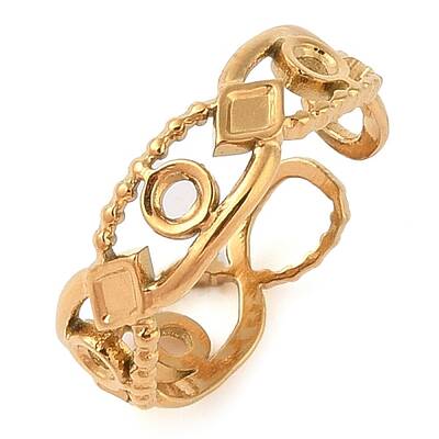 Ion Plating(IP) 304 Stainless Steel Open Cuff Rings for Women