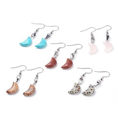 Natural & Synthetic Mixed Gemstone Dangle Earrings