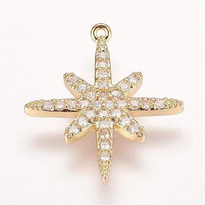 Brass Micro Pave Cubic Zirconia Pendants