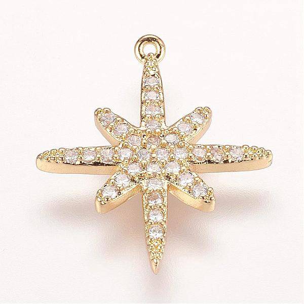 Brass Micro Pave Cubic Zirconia Pendants