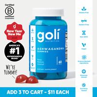 Goli Ashwagandha & Vitamin D Gummy - Mixed Berry, KSM-66, Vegan, Plant Based, Non-GMO, Gluten-Free & Gelatin Free. America's ...